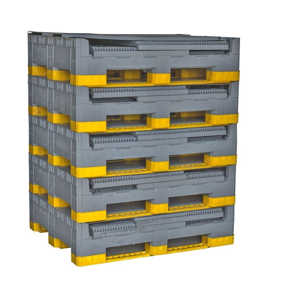 Eurobin collapsible pallet box by ZAMKO; Eurobin 1210 Pallet boxes have an higher dynamic loading capacity-up to 900kg