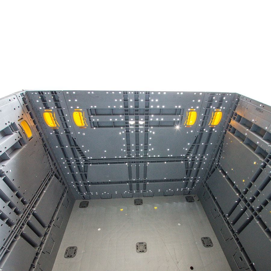 Eurobin collapsible pallet box by ZAMKO; Eurobin 1210 Pallet boxes have an higher dynamic loading capacity-up to 900kg