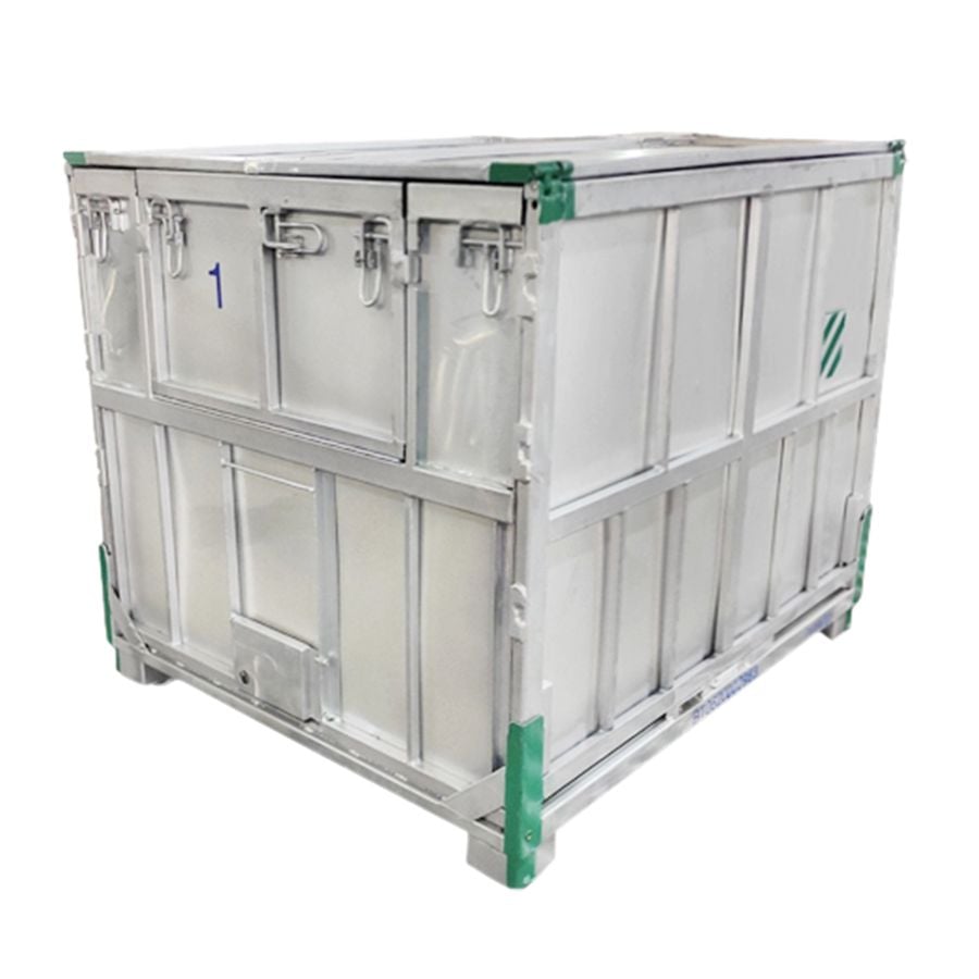 IBC foldable steel pallet box 1130×1450 by ZAMKO; The collapsible steel IBC boxes are mostly only looked for in the standard dimension 1130*1450*H1125mm. On special request we can make them to your specifications