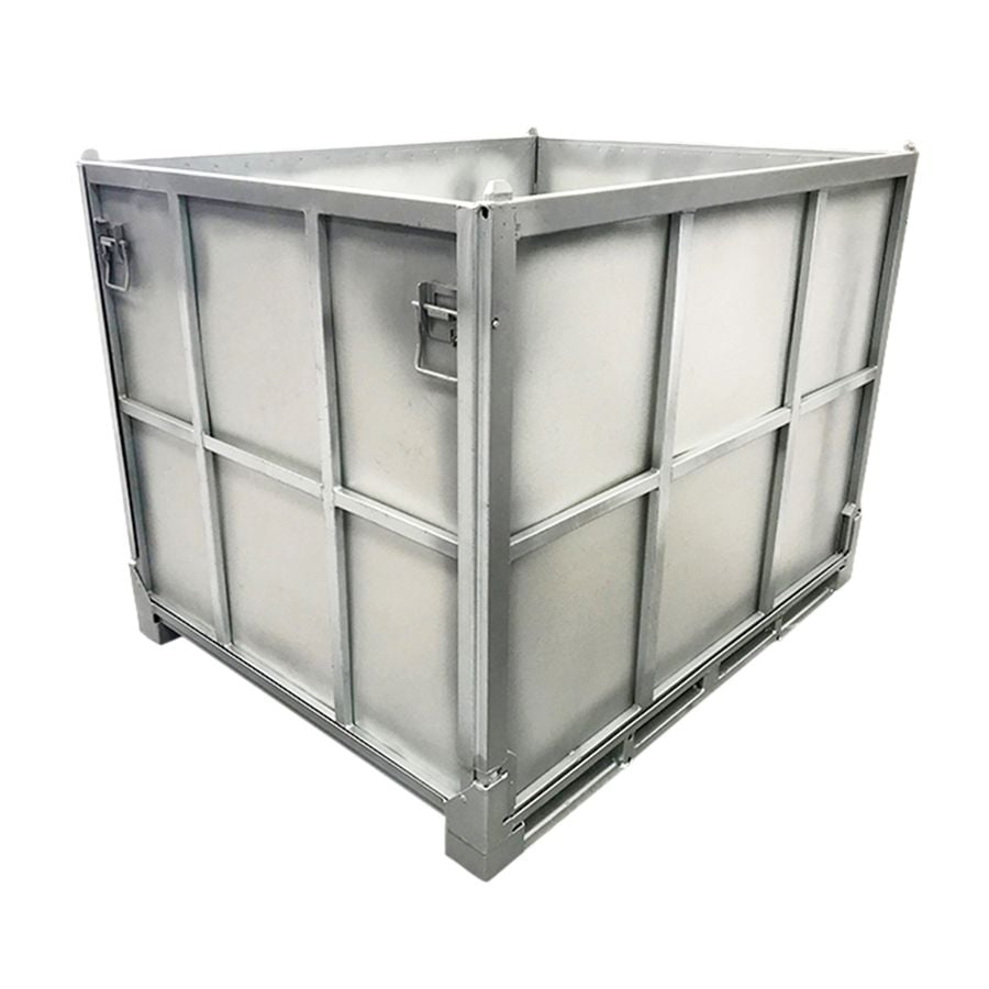 IBC foldable steel pallet box 1130×1450 by ZAMKO; The collapsible steel IBC boxes are mostly only looked for in the standard dimension 1130*1450*H1125mm. On special request we can make them to your specifications
