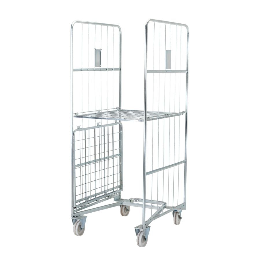 Roll cage A-frame 2 walls by ZAMKO; Roll cages, also known as roll containers or roll pallets, are mobile units typically used for transporting and storing goods