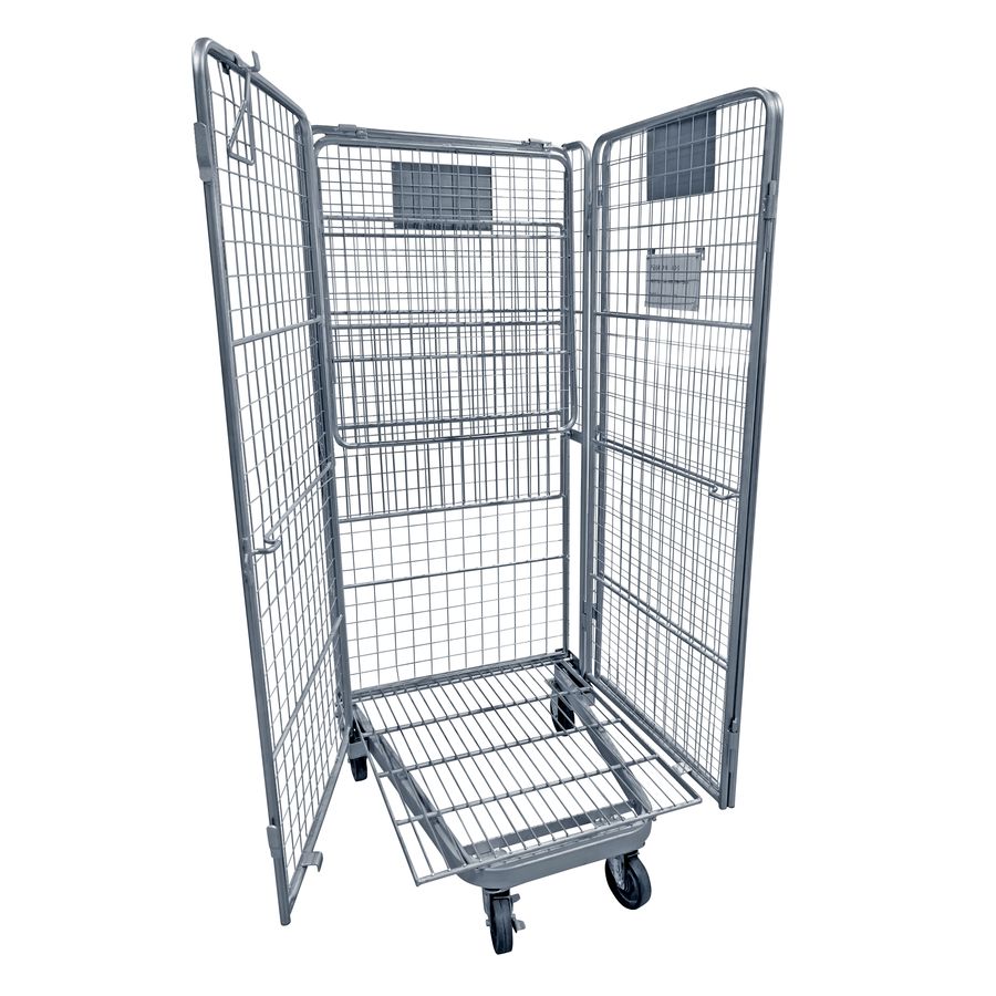 Roll cage A-frame 4-walls by ZAMKO; Roll cages, also known as roll containers or roll pallets, are mobile units typically used for transporting and storing goods