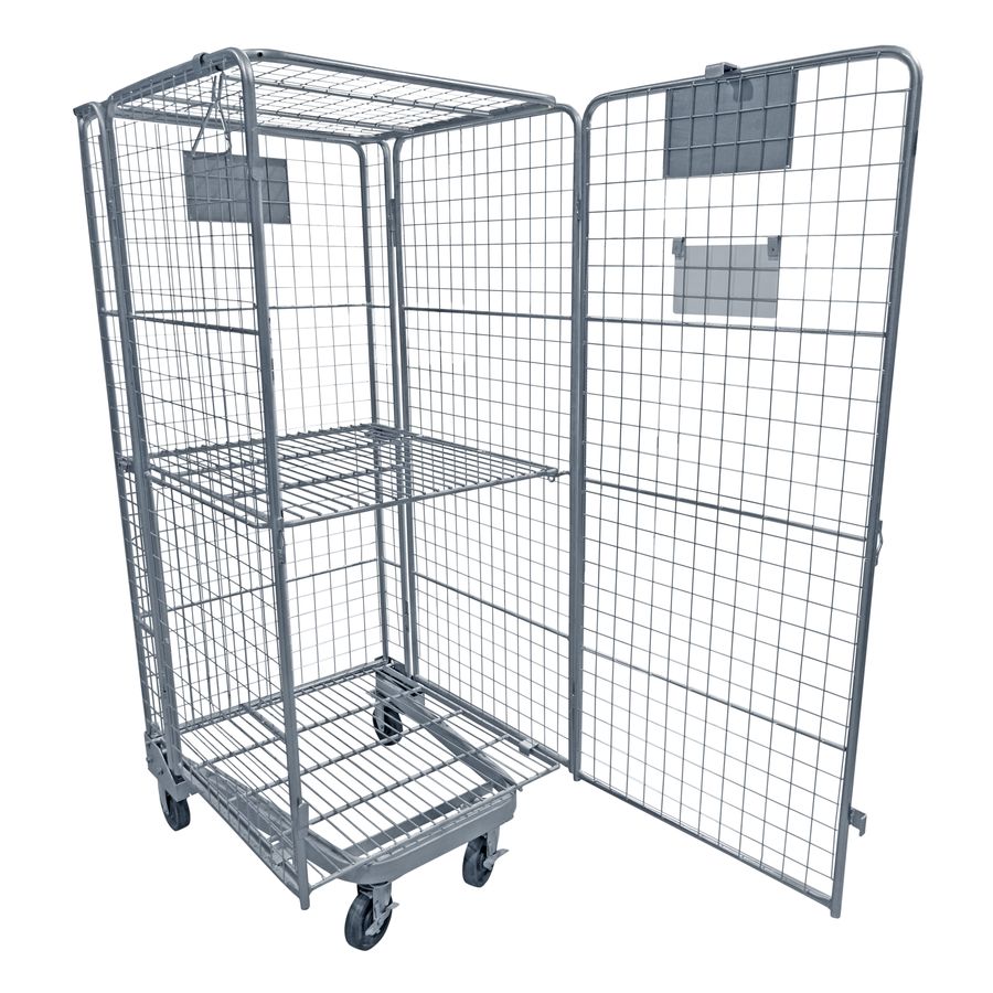 Roll cage A-frame 4-walls by ZAMKO; Roll cages, also known as roll containers or roll pallets, are mobile units typically used for transporting and storing goods