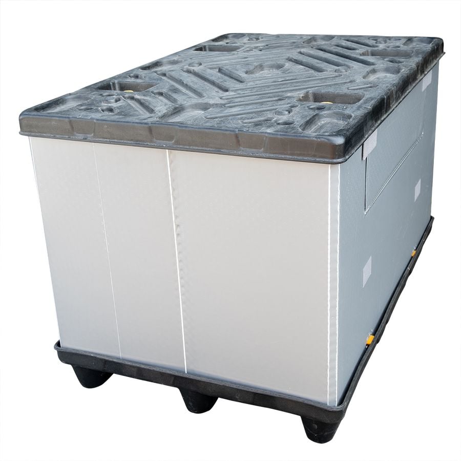 Sleevepack – 1200×1000 by ZAMKO; High-quality Twin Sheet HDPE reusable pallet box.
