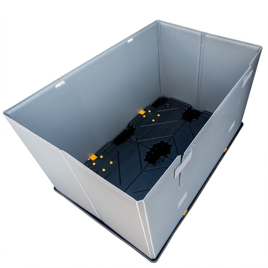 Sleevepack – 1200×1000 by ZAMKO; High-quality Twin Sheet HDPE reusable pallet box.